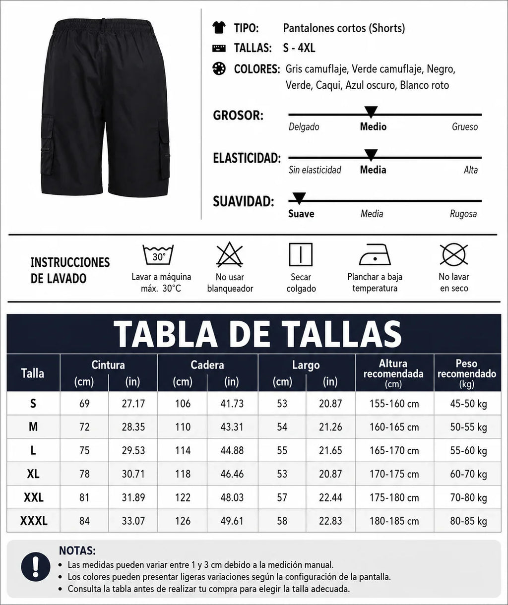 Pantalones cortos tácticos militares.
