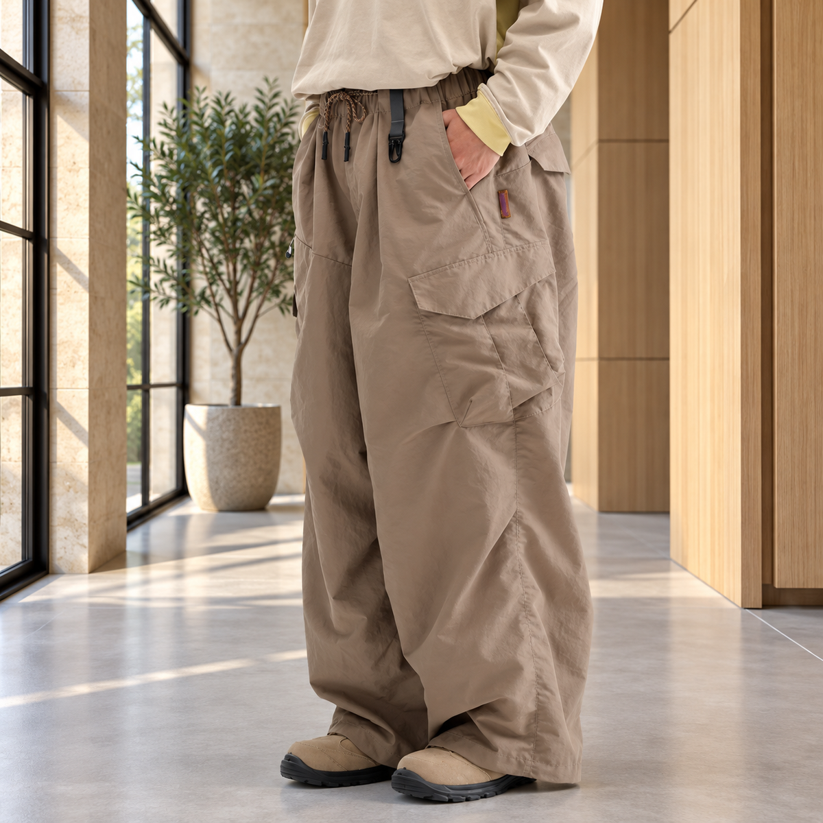 Pantalón Cargo Cortavientos Unisex - ROANVIBES Moda, vista 3