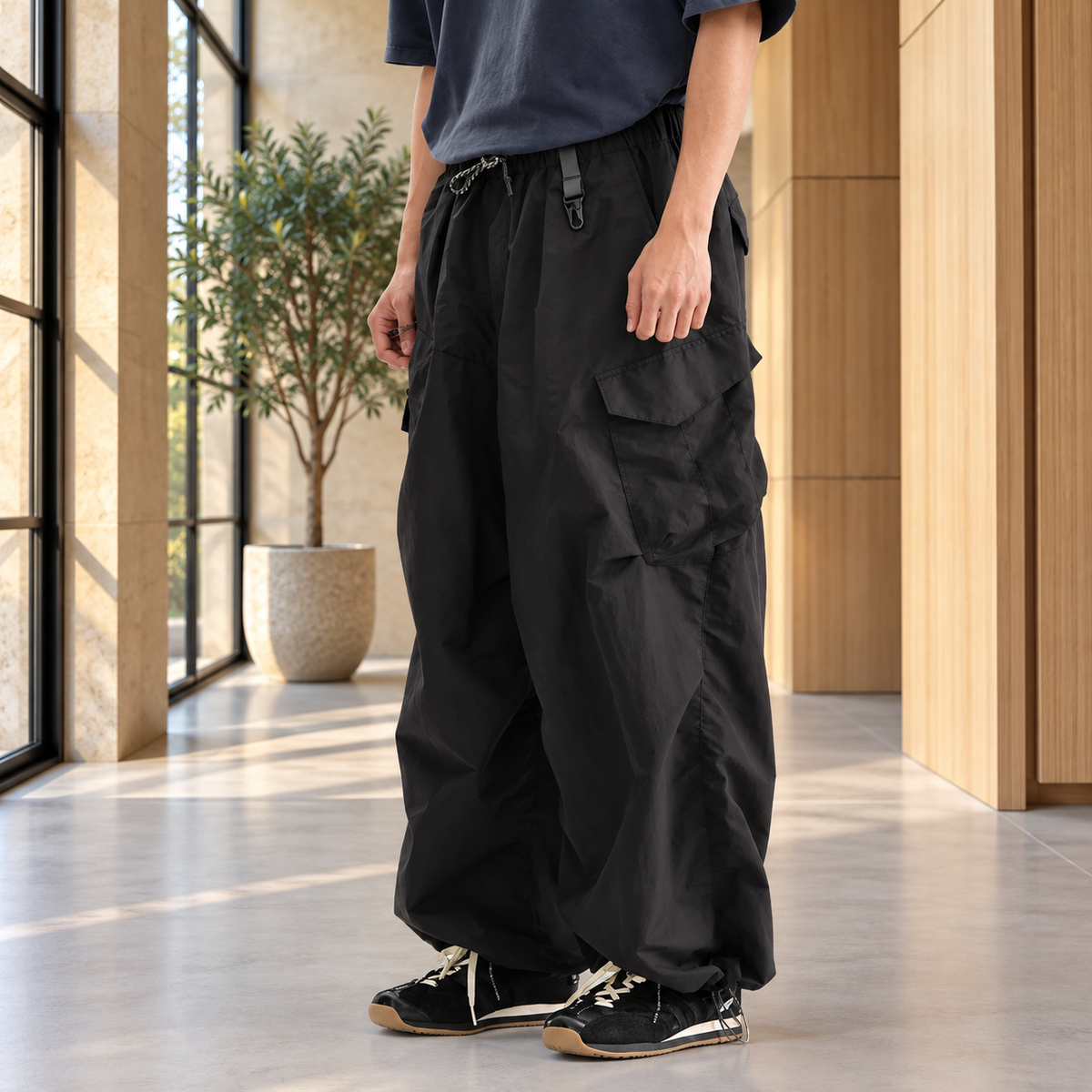 Pantalón Cargo Cortavientos Unisex - ROANVIBES Moda, vista 2