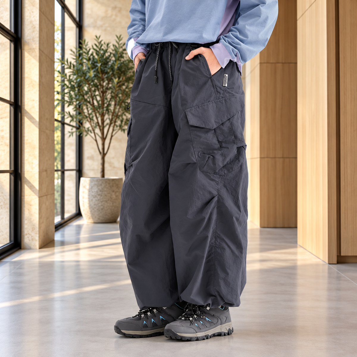 Pantalón Cargo Cortavientos Unisex - ROANVIBES Moda, vista 4